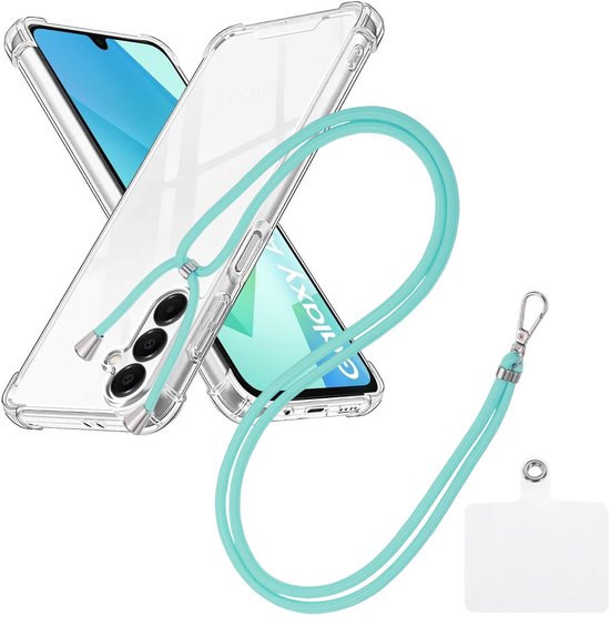 Samsung Galaxy A16 Hoesjes – Schokbestendige Backcover – Nekkoord Koord – Mint-Ilumina Benelux