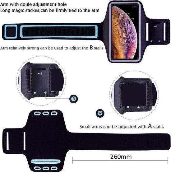 Telefoonarmband – Geschikt voor Samsung Galaxy S21 Ultra – Spatwaterdicht – Sleutelhouder – Reflecterend – Blauw-Sportarmband-Ilumina Benelux