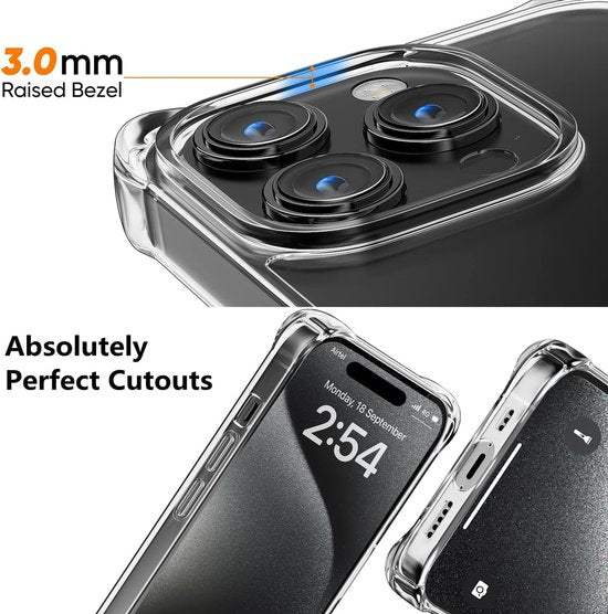 iPhone 16 Pro Hoesjes – Ultra-Hybrid Backcover – Schokbestendig – Crystal Clear – Transparant-Ilumina Benelux
