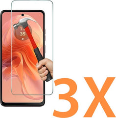 Screenprotector – Geschikt voor Motorola Moto E14/Moto G04/G04s/Moto G24 – Gehard Glas 9H – Anti-kras – 3-Pack – Transparant
