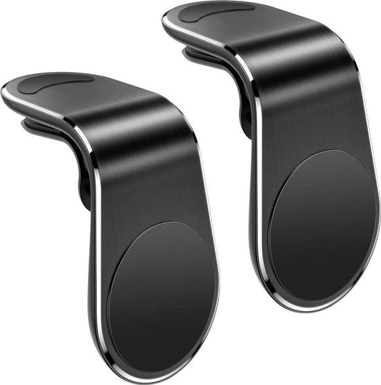 Telefoonhouder auto – Magnetische ventilatierooster houder – Sterke magneet – Mini formaat – 2 stuks – Zwart-Telefoonhouders-Ilumina Benelux