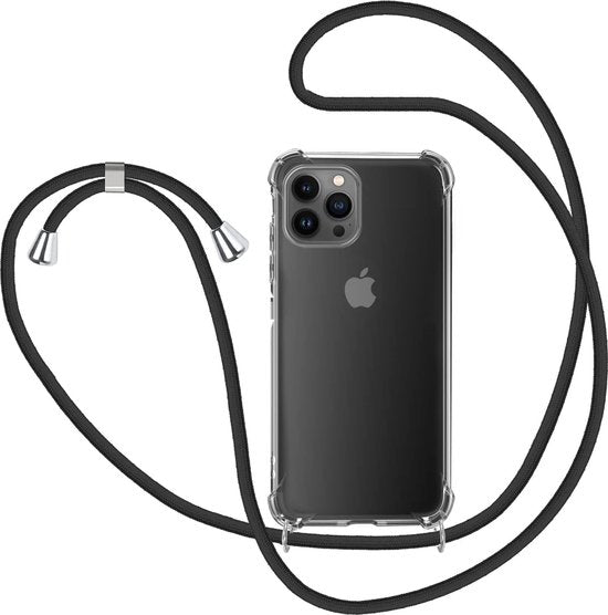 iPhone 14 Pro Max Hoesjes – Siliconen Backcover met Koord – Schokbestendige Stootrand – Transparant-Ilumina Benelux