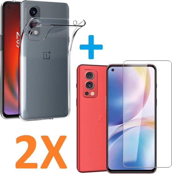 OnePlus Nord 2 5G Hoesjes – Transparante Siliconen Backcover – Inclusief 2x Screenprotector – Anti-kras-Ilumina Benelux