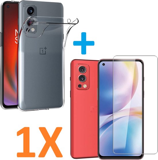 OnePlus Nord 2 5G Hoesjes – Transparante Siliconen Backcover – Inclusief 1x Screenprotector – Anti Kras-Ilumina Benelux