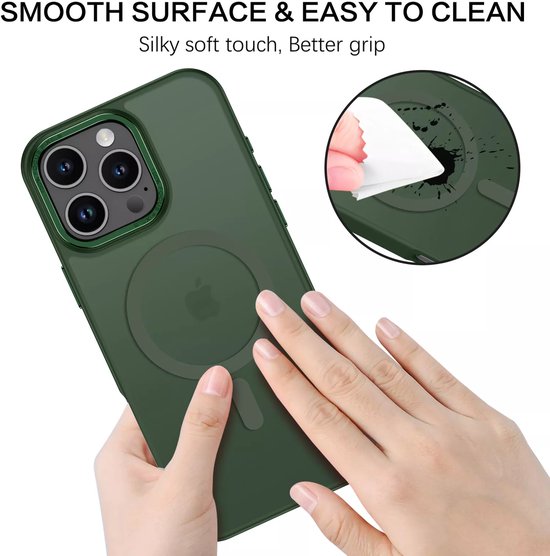 iPhone 17 Hoesjes – MagSafe Backcover – Schokbestendig – Incl. 2x Screenprotector – Groen-Ilumina Benelux