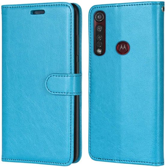 Motorola Moto G8 Plus Hoesjes – Portemonnee Book Case – Pasjeshouder – Magneetsluiting – Turquoise-Ilumina Benelux