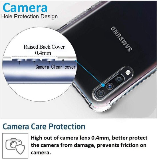Samsung Galaxy A70 Hoesjes – Hybride Backcover – Schokbestendig – Transparant – Anti-Shock-Ilumina Benelux