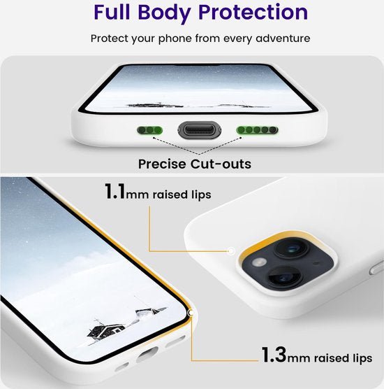 iPhone 15 Plus Hoesjes – Soft Silicone Backcover – Flexibel TPU – Schokbestendig – Wit-Ilumina Benelux