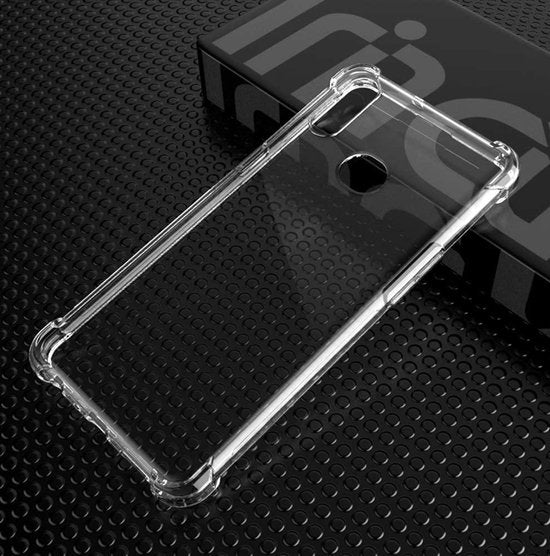 Samsung Galaxy A10e Lite Hoesjes – Hybride Backcover – Schokbestendig – 2x Gehard Glas Screenprotector – Transparant