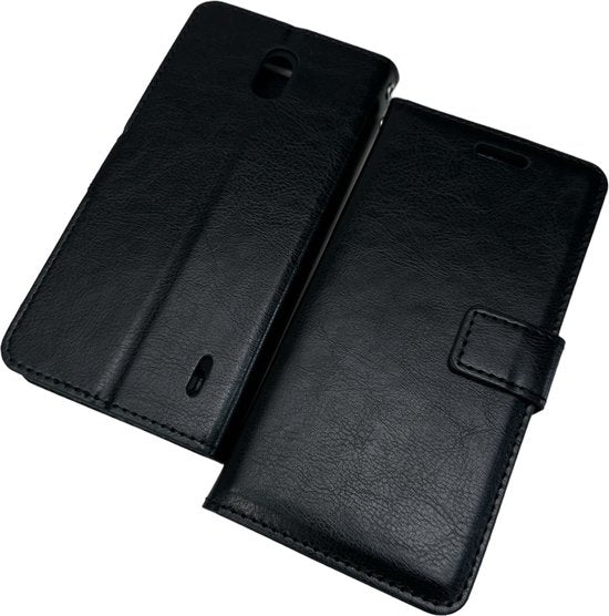 Nokia 1 Plus Hoesjes – Portemonnee Book Case – Pasjeshouder – Magneetsluiting – Zwart-Ilumina Benelux