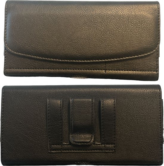 Riem holster hoes horizontale portemonnee magnetische sluiting Heuptas hoesje Geschikt voor: Samsung Galaxy A23 - zwart