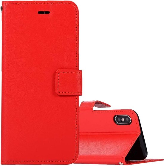 iPhone XR Hoesjes – Portemonnee Book Case – Magneetsluiting – 2x Glazen Screenprotector – Rood-Ilumina Benelux