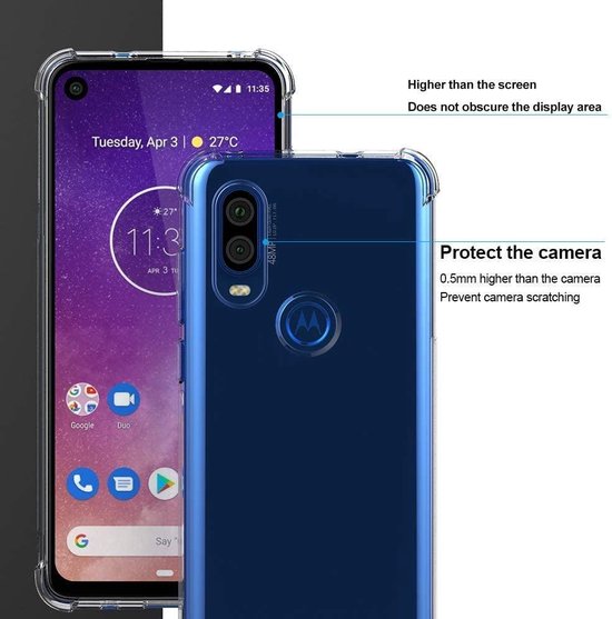 Shockproof Soft TPU hoesje Silicone Case  Geschikt voor: Motorola Moto One Vision