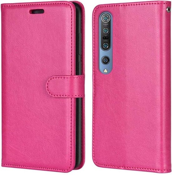 Xiaomi Mi 10 / 10 Pro Hoesjes – Portemonnee Hoes – Pasjeshouder – Magneetsluiting – Roze-Ilumina Benelux