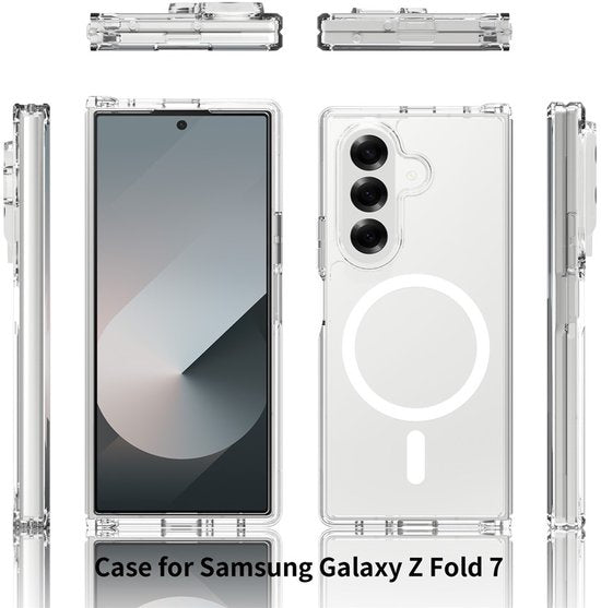 Samsung Galaxy Z Fold 7 Hoesjes – Transparante TPU Backcover – MagSafe Compatibel – Schokbestendig – Dun & Flexibel-Ilumina Benelux