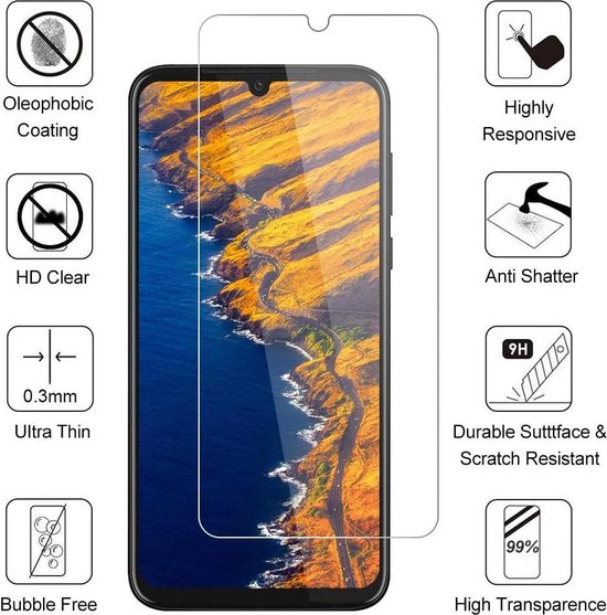Screenprotector - Geschikt voor Motorola Moto G8 Plus - 9H Glas (3-Pack)