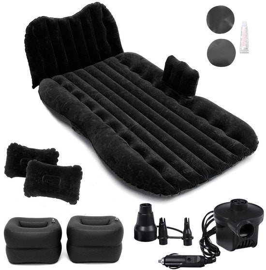 Auto Achterbank Cover Auto bed Reisbed Vochtbestendige Opblaasbare Matras Luchtbed voor Auto-interieur 135cmx88cmx36cm - Zwart