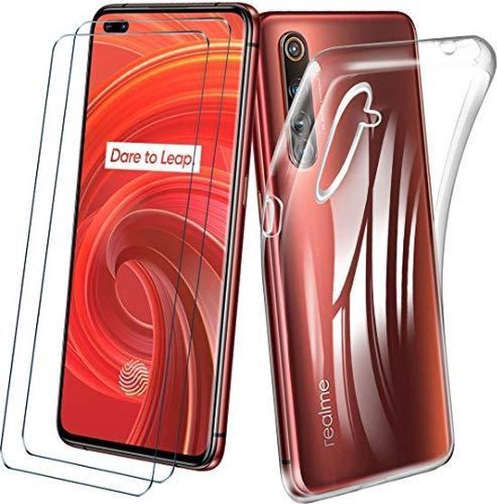 Realme X50 Hoesjes – Transparante Siliconen Backcover – Schokbestendig – Incl. 2x Screenprotector Gehard Glas-Ilumina Benelux