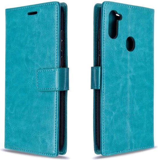 Portemonnee Hoesje - 2 Pack Screenprotector Geschikt voor: Samsung Galaxy A11 - Turquoise