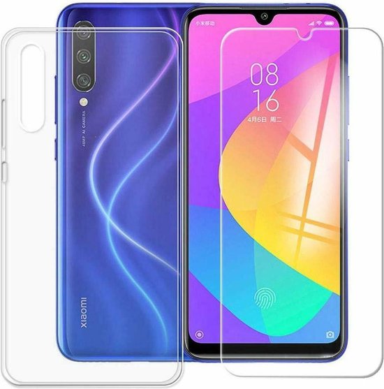 Xiaomi Mi 9 Lite Hoesjes – Transparante TPU Siliconen Backcover – Inclusief 2x Gehard Glas Screenprotector-Ilumina Benelux