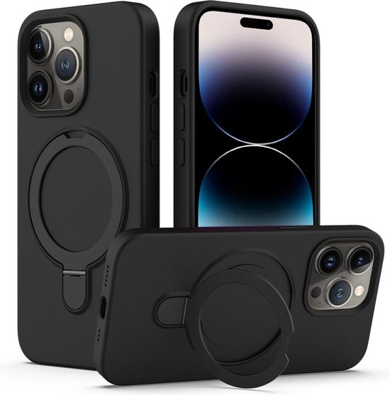 iPhone 14 Hoesjes – Magnetische Backcover – MagSafe Compatibel – Standfunctie – Zwart-Ilumina Benelux