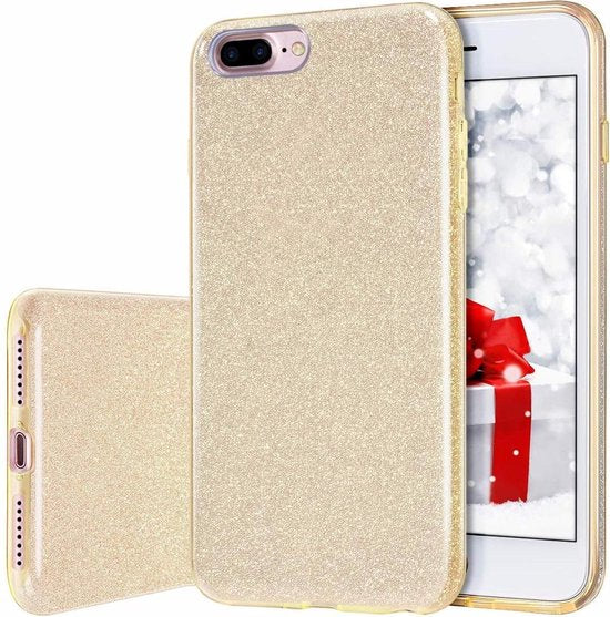 iPhone SE 2020/7/8 Hoesjes – Siliconen TPU Backcover – Glitter BlingBling – Schokbestendig – Goud-Ilumina Benelux