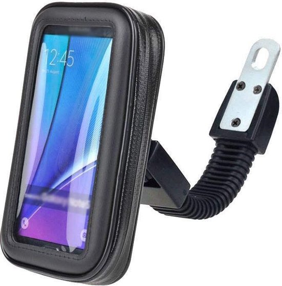 Telefoonhouder motor & fiets – Waterdichte tas – 360° draaibaar – Zonder gereedschap – Voor stuur scooter & brommer – Zwart-Ilumina Benelux