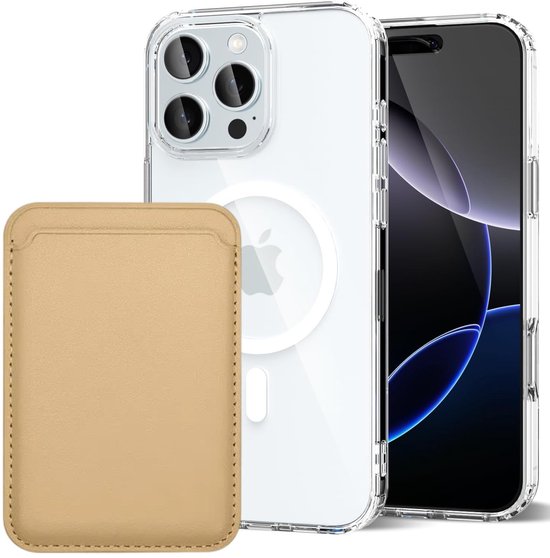 iPhone 16 Pro Max Hoesjes – Anti-Shock Backcover met MagSafe – Magnetische Pasjeshouder – Goud-Ilumina Benelux