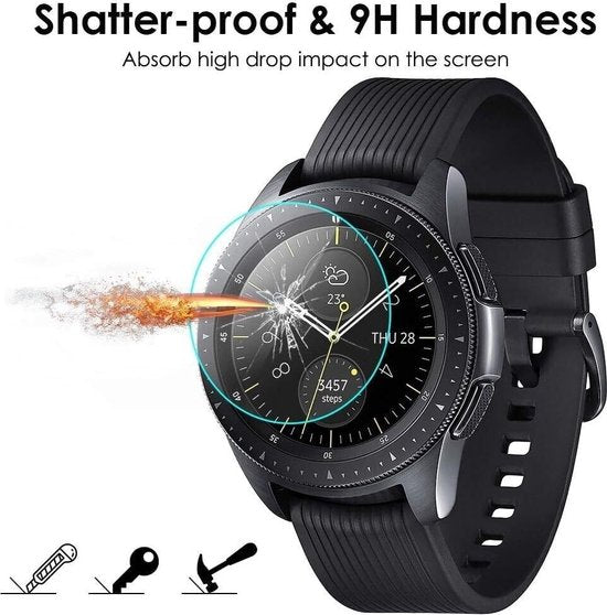 Screenprotector – Geschikt voor Samsung Galaxy Watch 4 Classic 42mm – Gehard Glas – 9H – Bubbelvrij – 2 Stuks – Transparant-Smartwatchscreenprotector-Ilumina Benelux