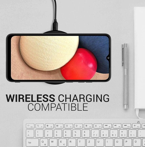 Flexibele achterkant Silicone hoesje zwart Geschikt voor: Samsung Galaxy A02S