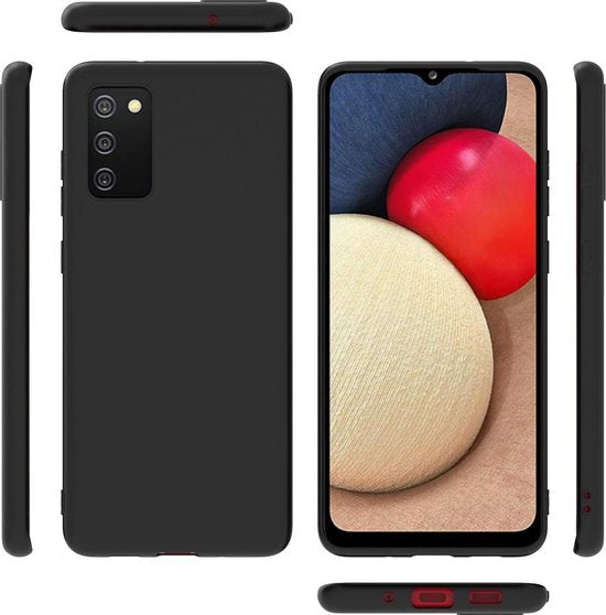 Flexibele achterkant Silicone hoesje zwart Geschikt voor: Samsung Galaxy A02S