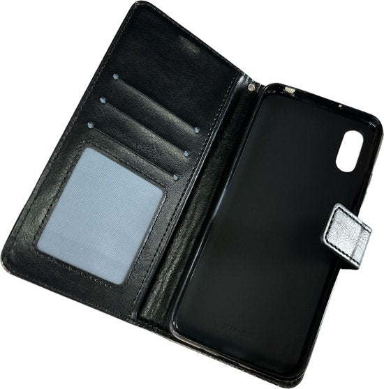 Xiaomi Redmi 9A Hoesjes – Portemonnee Book Case – Pasjeshouder – Magneetsluiting – Zwart-Ilumina Benelux
