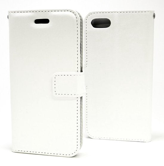 iPhone 7/8/SE 2020/2022 Hoesjes – Portemonnee Bookcase – Magneetsluiting – 2x Gehard Glas Screenprotector – Wit-Ilumina Benelux
