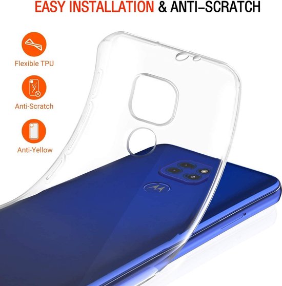Motorola Moto G9 Play & E7 Plus Hoesjes – Siliconen Backcover TPU – Inclusief 2x Screenprotector – Transparant-Ilumina Benelux