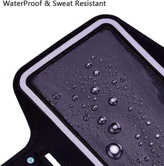 Sportarmband – Geschikt voor Samsung Galaxy A41 – Neopreen – Sleutelhouder – Comfortabel – Grijs