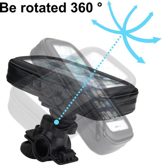 Telefoonhouder fiets – Universeel – Waterdicht – 360° draaibaar – Extra Large – Zwart-Ilumina Benelux