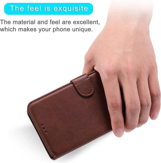 Oppo Find X3 Neo Hoesjes – Portemonnee Hoes – Pasjeshouder – 3x Screenprotector – Bruin-Ilumina Benelux