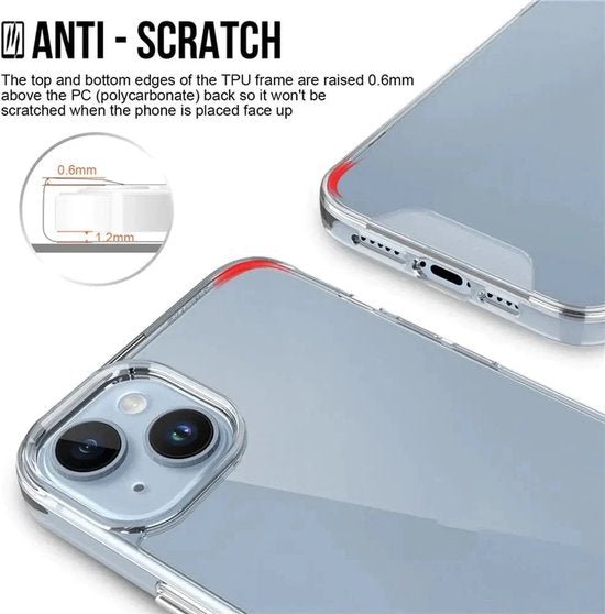 iPhone 15 Hoesjes – Transparante TPU Siliconen Bumper – Military Grade Schokbestendig – Crystal Clear-Ilumina Benelux
