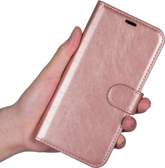 Samsung Galaxy A22 4G Hoesjes – Portemonnee Hoes – Bookcase – Pasjeshouder – Roségoud