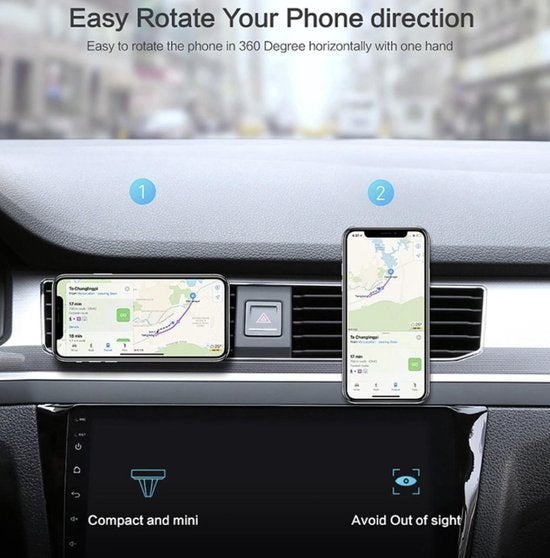 Telefoonhouder auto – Magnetisch – Voor Ventilatierooster – Universeel – Zwart-Telefoonhouders-Ilumina Benelux