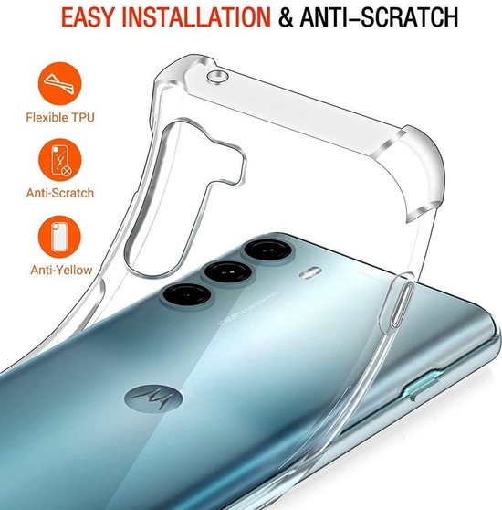 Motorola Moto G200 5G Hoesjes – Soft TPU Siliconen Backcover – Schokbestendig – 2x Full Screenprotector-Ilumina Benelux
