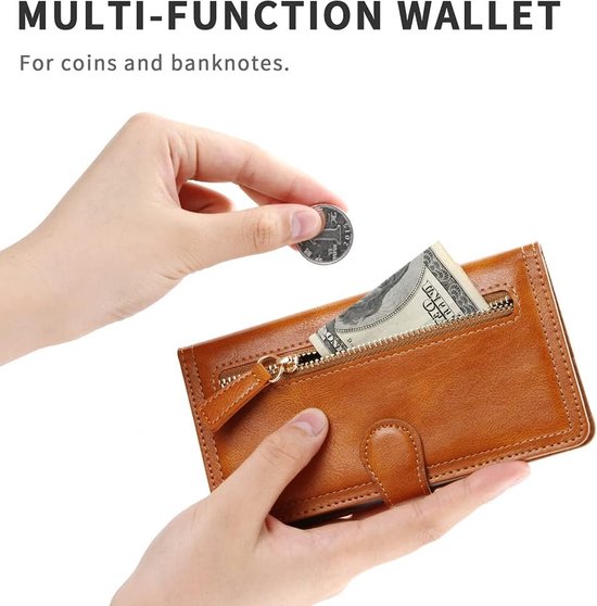 Premium Vintage Wallet Hoesje Geschikt voor Samsung Galaxy S23 - LichtBruin