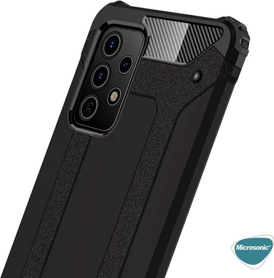 Schokbestendig Heavy Duty Armor Hoesje Geschikt voor: Samsung Galaxy A73 5G Back Cover - Rood