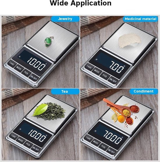 Digitale zakweegschaal 0,01–200g – Hoge precisie – Tarra functie – LCD display – Compact & draagbaar-Ilumina Benelux