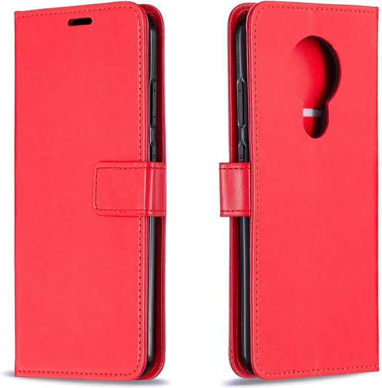 Nokia 1.4 Hoesjes – Portemonnee Book Case – Pasjeshouder – Magneetsluiting – Rood-Ilumina Benelux