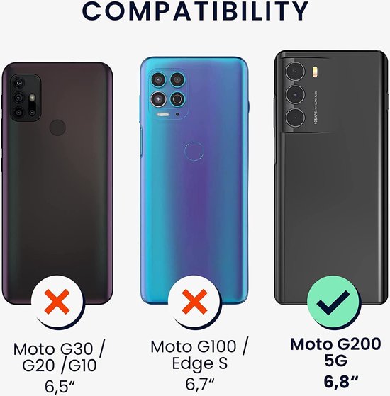 Motorola Moto G200 5G Hoesjes – Siliconen Backcover – Inclusief 2x Screenprotector – Schokbestendig – Zwart-Ilumina Benelux