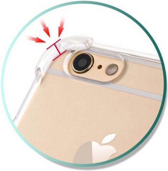 iPhone 6/6S Hoesjes – Siliconen Backcover – Schokbestendig Bumper – Transparant – Incl. 2x Gehard Glas Screenprotector-Ilumina Benelux