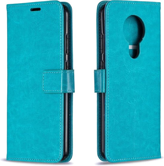 Nokia 5.3 Hoesjes – Portemonnee Book Case – Pasjeshouder – Magneetsluiting – Turquoise-Ilumina Benelux