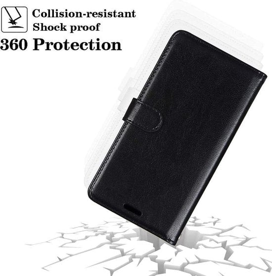 Oppo A73 5G Hoesjes – Portemonnee Bookcase – Pasjeshouder – Magneetsluiting – Zwart-Ilumina Benelux