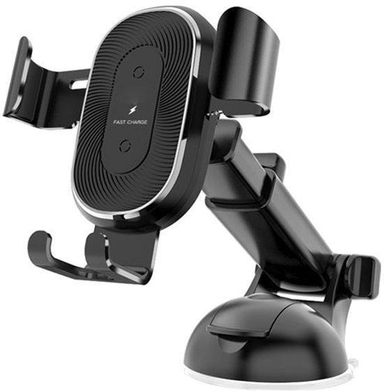 Telefoonhouder auto – Zuignap dashboard/raam – 10W Qi draadloze oplader – 360° draaibaar – Zwart-Ilumina Benelux